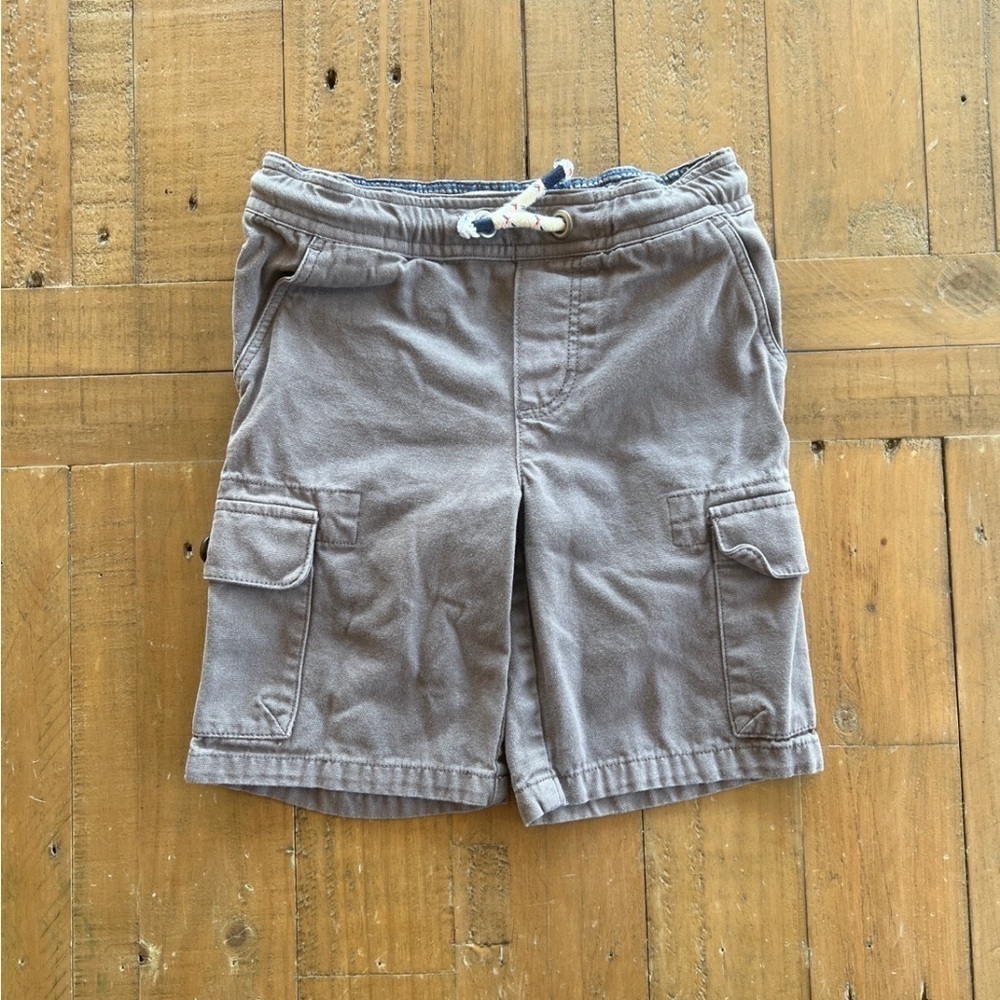 Mini Boden gray twill cargo shorts